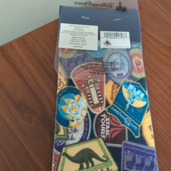 Disney Multicolor Theme Park Patchwork Socks - Blue, Yellow, Green, Purple - Picture 4 of 6